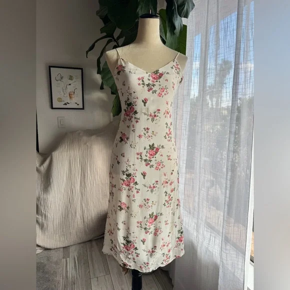 Reformation White Dress with Pink and Green Floral Accents - Picture 1 of 5